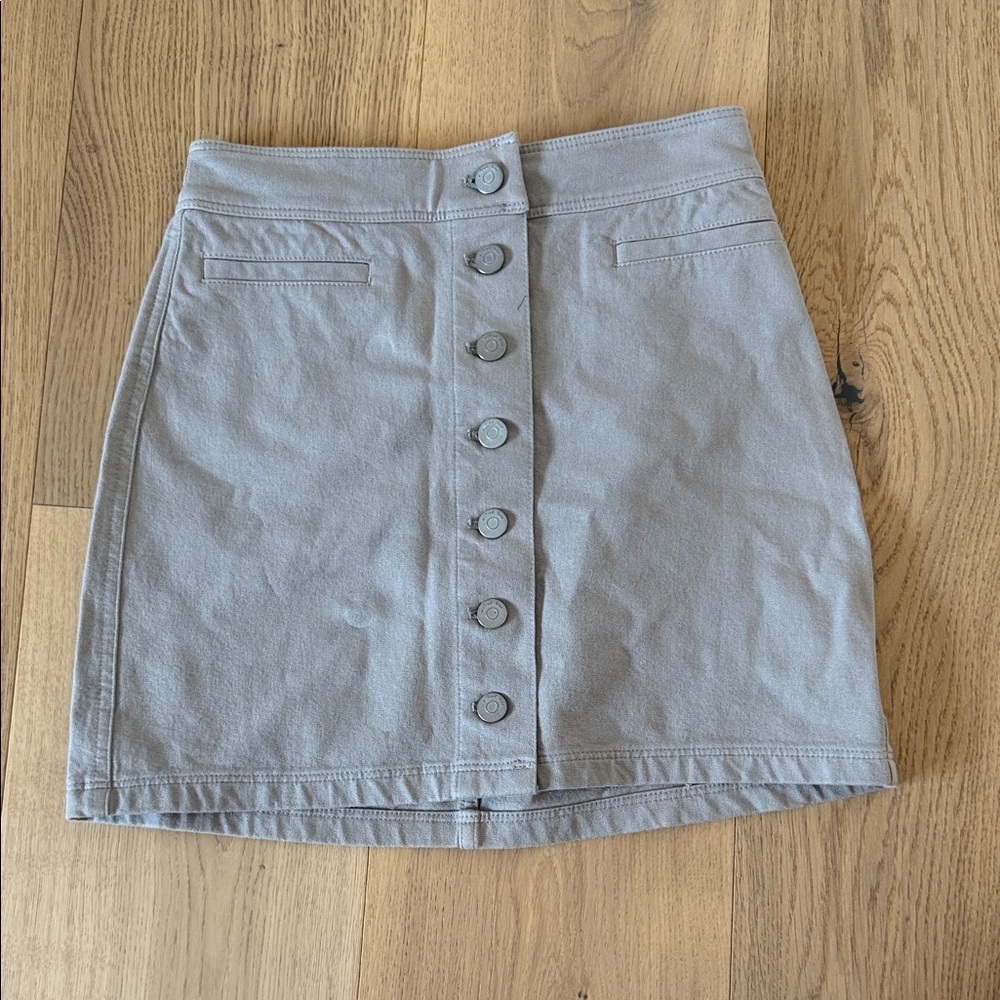 Wilfred Gray Button-Front Mini Skirt
